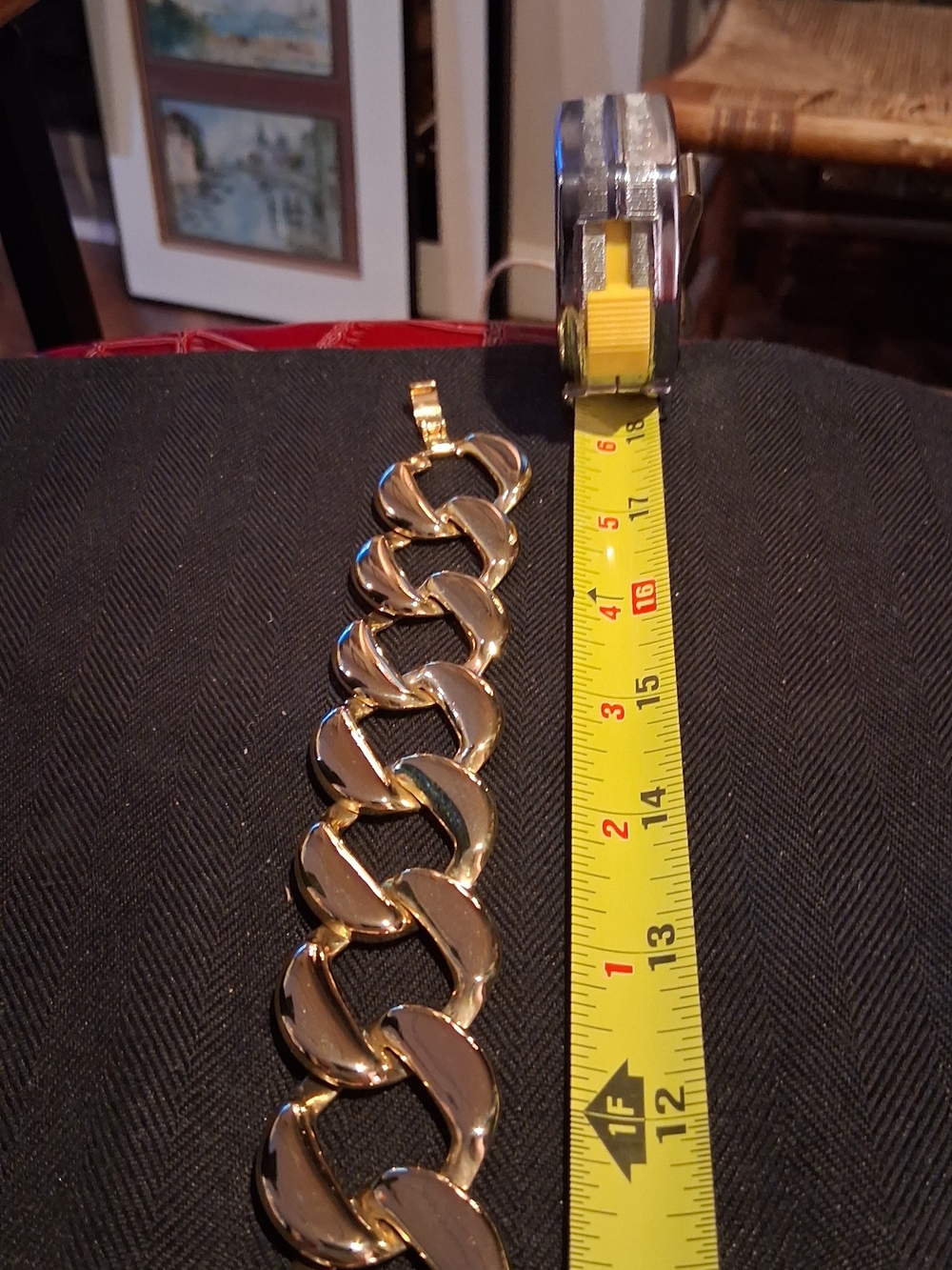 Source Unknown Shiny Gold Chunky Link Necklace - Picture 3 of 5